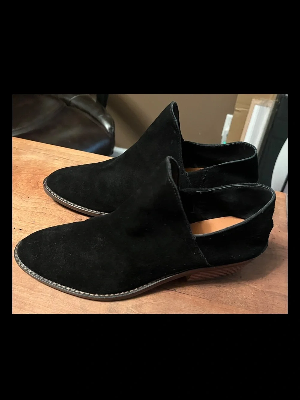 Lucky Brand Fausst Bootie Black Oiled Suede Boots Size 9M Boot Leather
